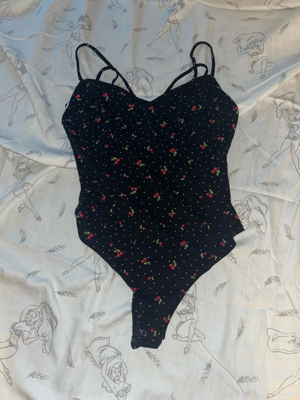 Black Cherry Polkadot Bodysuit